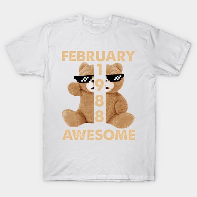 February 1988 Awesome Bear Cute Birthday T-Shirt by conirop